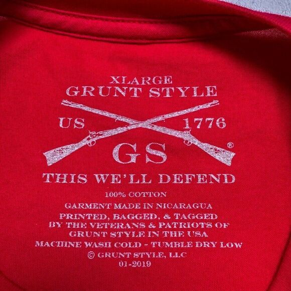 Grunt Style Valentines Shirt Mens XL Red Tee Patriotic Love Outdoor Military Run - Picture 9 of 12